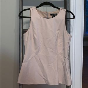 Tan Peplum Professional Wear Sleeveless Top